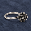 Braided Floral Oxidized Sterling Silver Nose Pin