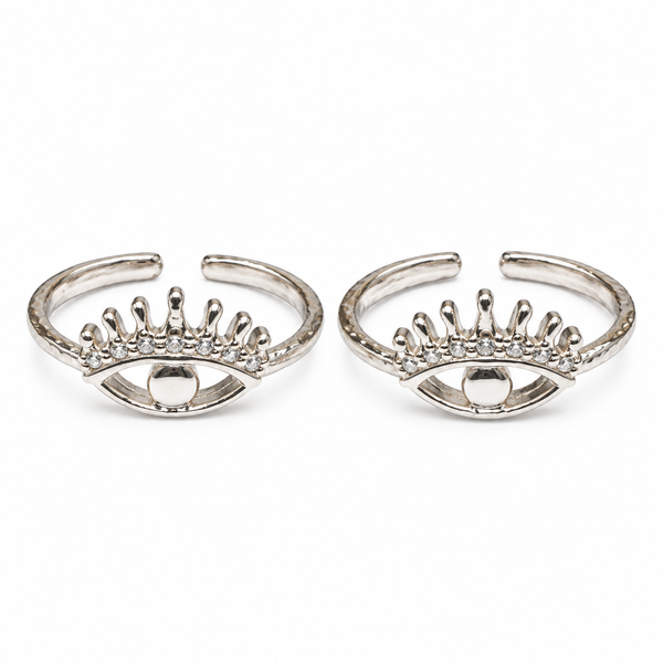 Evil Eye Protective Sterling Silver Toe Ring
