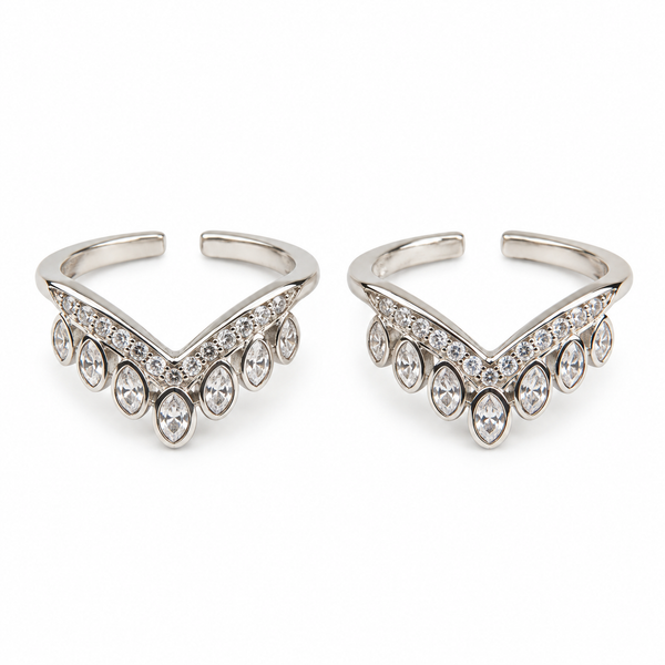 Crown Zircon Sterling Silver Toe Ring