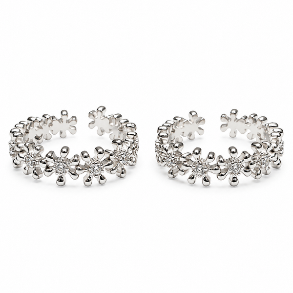 Sparkling Zircon Sterling Silver Toe Ring