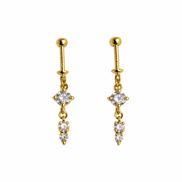 Cascading Diamond-Look Gold Bugadi Earring