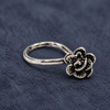 Rose Floral Oxidized Sterling Silver Nose Pin