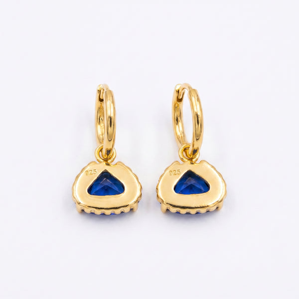 Sapphire Charm Hoops