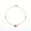 Solitaire-Accented Evil Eye Gold Anklet