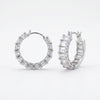 Aria Emerald-Cut Eternity Huggie Earrings