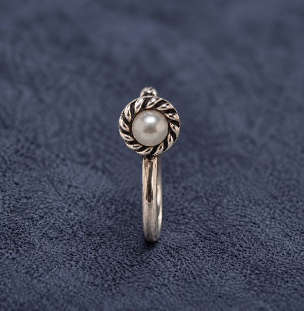 Pearl Rope Motif Sterling Silver Nose Pin