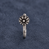 Sunburst Floral Oxidized Sterling Silver Nose Pin