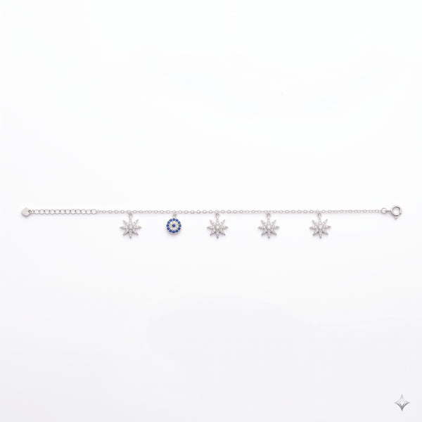 Celestial Starburst Evil Eye Anklet