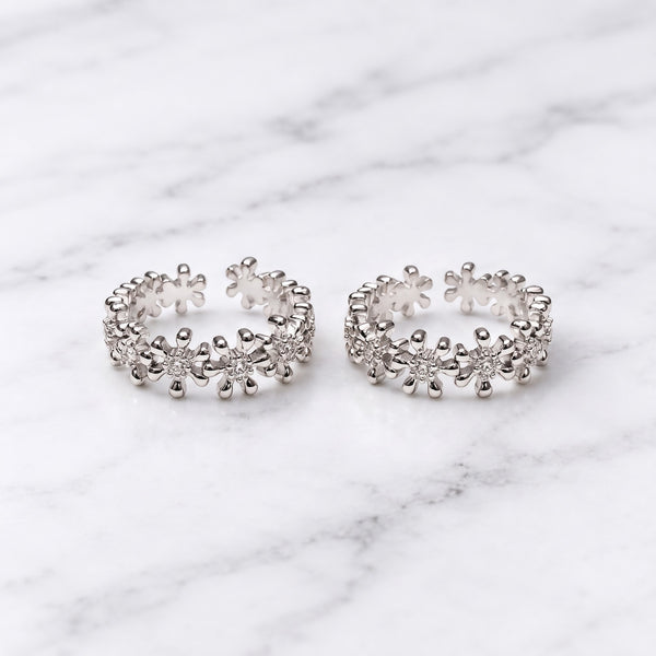 Sparkling Zircon Sterling Silver Toe Ring