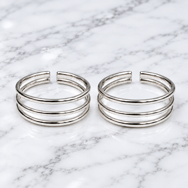 Triple Band Sterling Silver Toe Ring