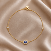 Solitaire-Accented Evil Eye Gold Anklet
