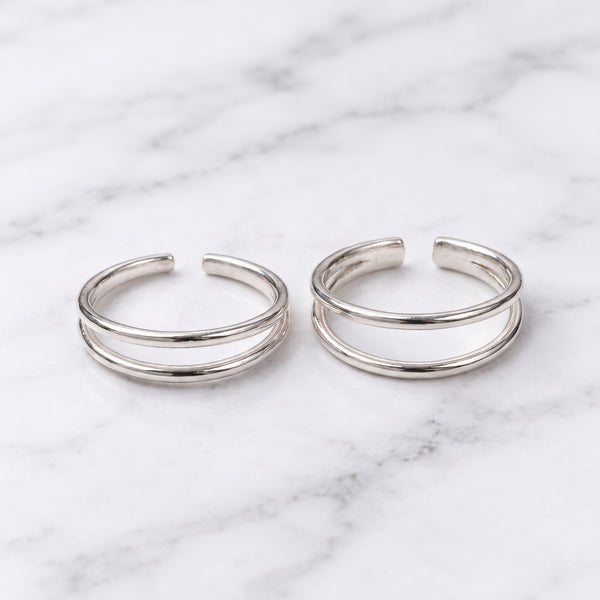 Double Band Sterling Silver Toe Ring
