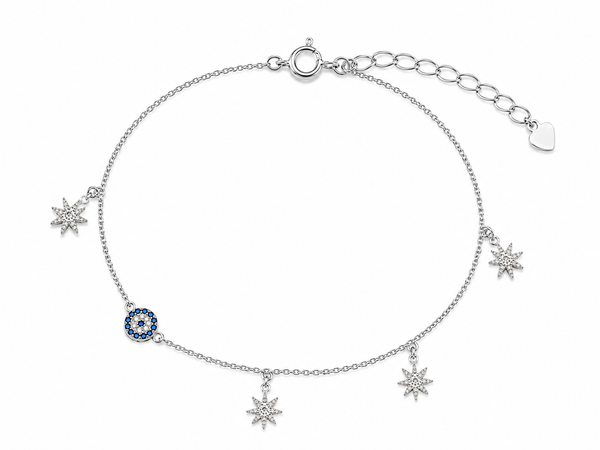 Celestial Starburst Evil Eye Anklet