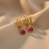 Ruby Drop Hoops