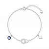 Whimsical Clover Evil Eye Anklet