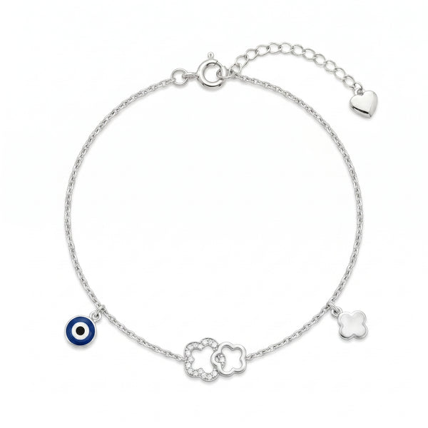Whimsical Clover Evil Eye Anklet