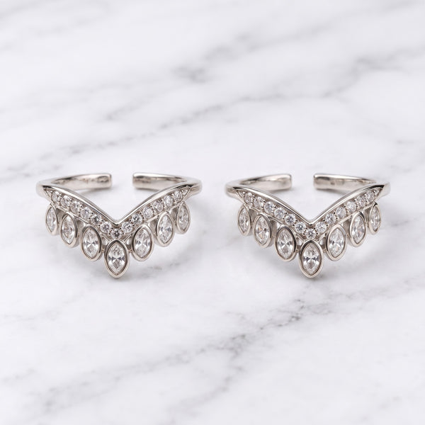 Crown Zircon Sterling Silver Toe Ring