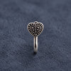Heart Filigree Oxidized Sterling Silver Nose Pin