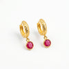 Ruby Drop Hoops