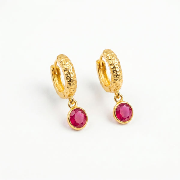 Ruby Drop Hoops