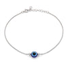 Protective Evil Eye Silver Anklet