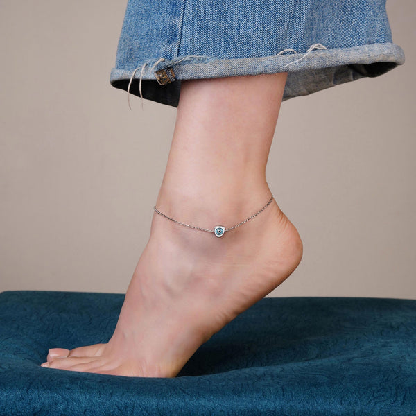 Blue Guard Silver Anklet