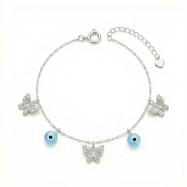 Evil Eye Butterfly Anklet