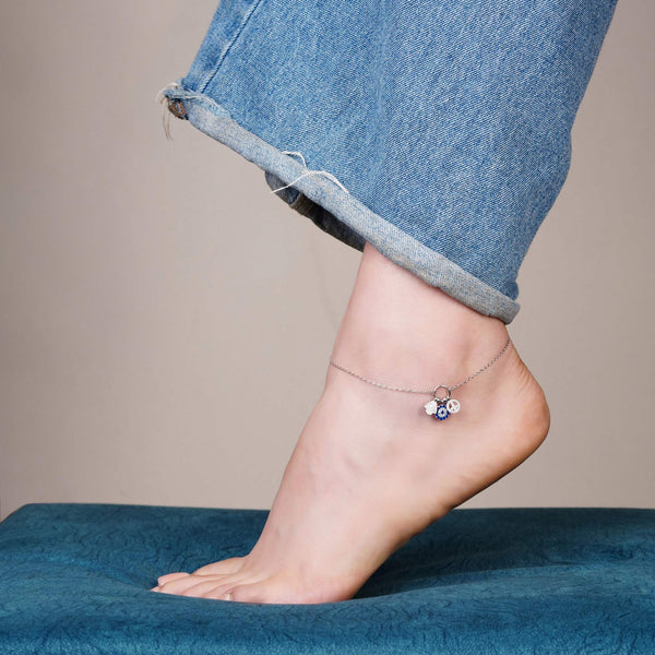 Charm Riot – Statement Charm Anklet in Sterling Silver