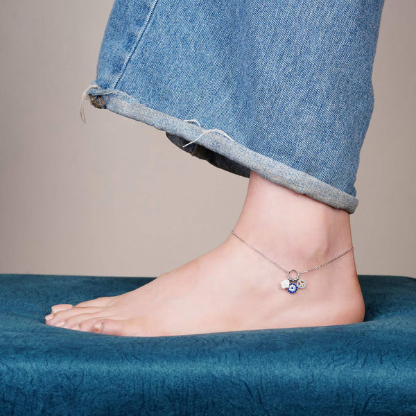 Charm Riot – Statement Charm Anklet in Sterling Silver