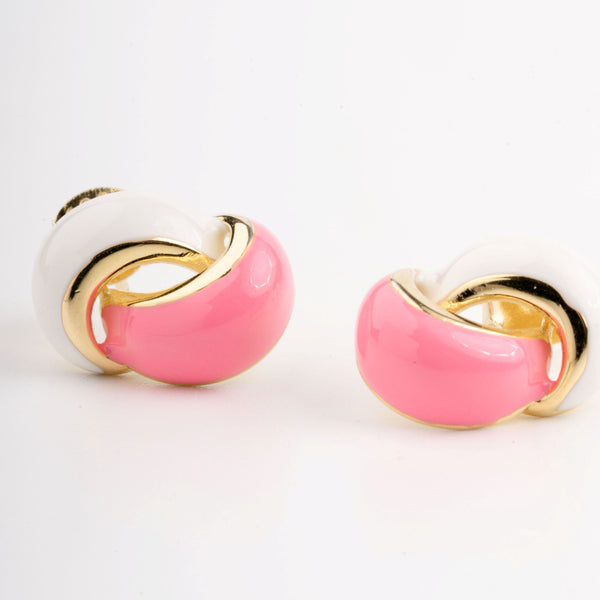 Blush Swirl Enamel Earrings