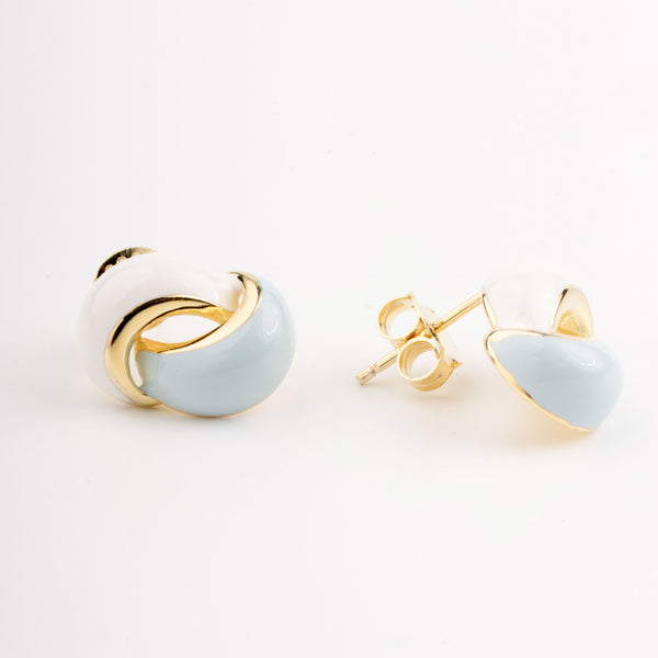 Monochrome Swirl Enamel Earrings