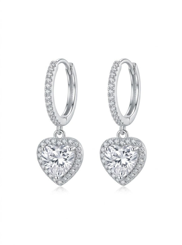 Amour Halo Heart Drop Earrings
