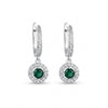 Emerald Halo Drop Earrings