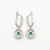 Emerald Halo Drop Earrings