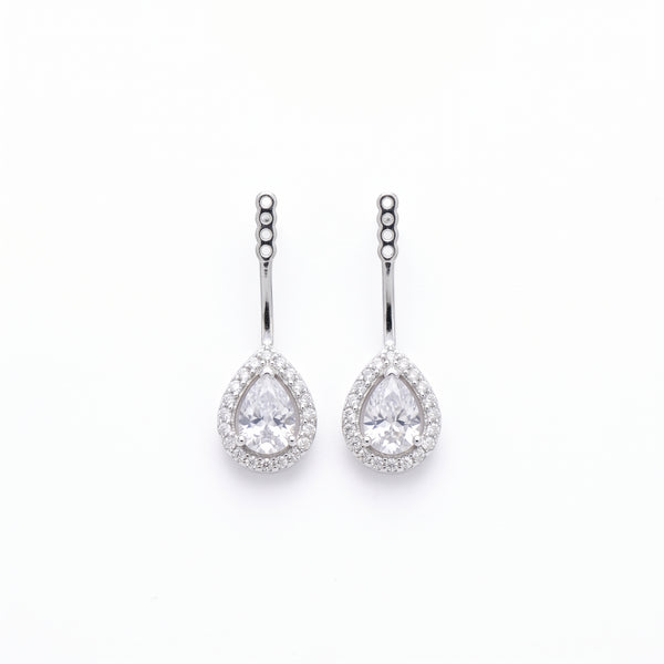Crystal Teardrop 2 IN 1 Adjustable Diamond Earrings