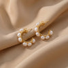 Pearl Muse Hoop 92.5 Silver Earrings with 1.5 micron gold plating