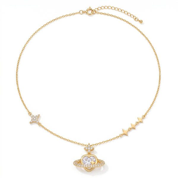 Celestial Orbit 92.5 Silver Heart Neckchain