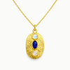 Rainbow (Moonstone + Sapphire) 92.5 Silver Neckchain with semi precious stones