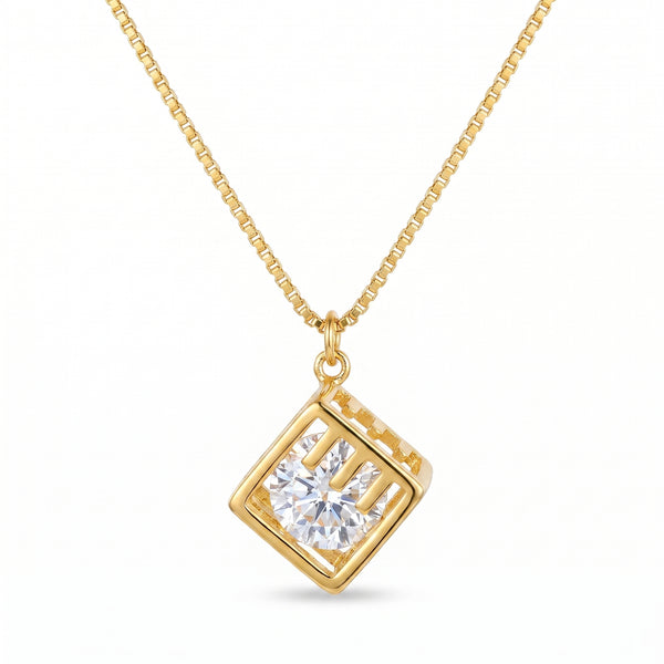 Celeste Cube Pendant Necklace