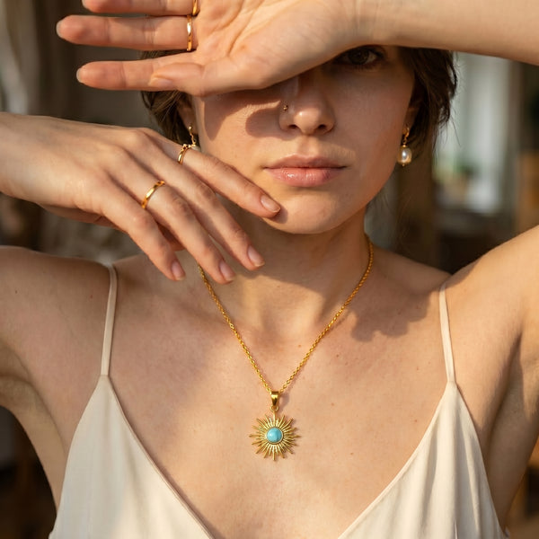 Larimar 92.5 Silver Neckchain with Semi Precious stone