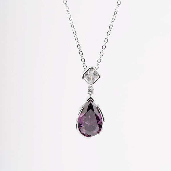 Royal Amethyst Drop Pendant Set