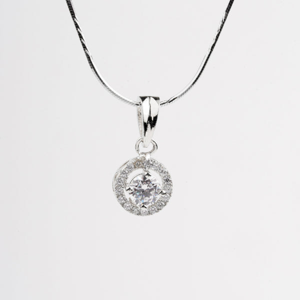 Solitaire Sparkle Pendant Set