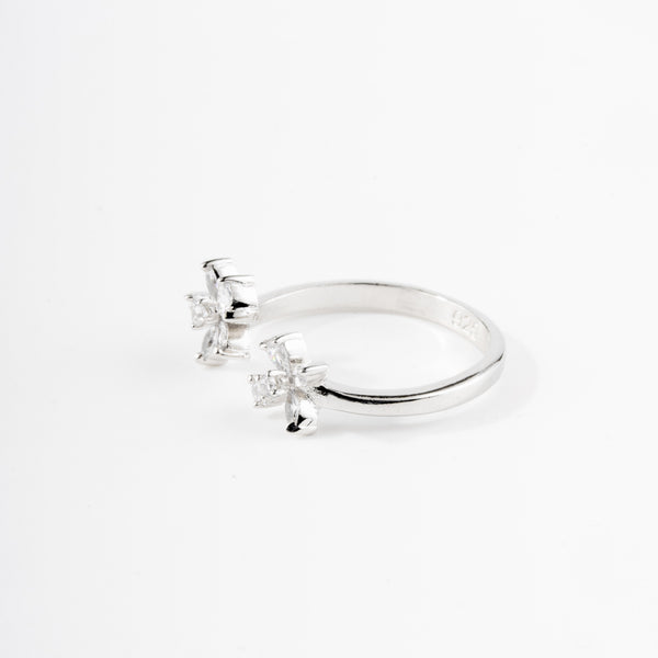 Twin Bloom Adjustable Ring