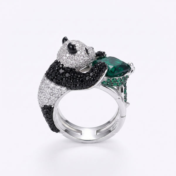 Emerald Panda 92.5 Silver Ring