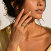 Larimar 92.5 silver ring with 1.5 micron gold plating