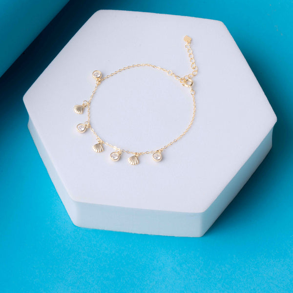 Seashell Sparkle Gold Plated Bracelet
