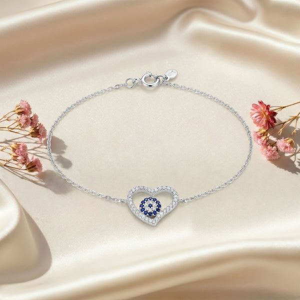 Evil Eye Heart Bracelet