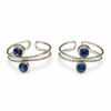 Blue Stone Wrap Sterling Silver Toe Ring