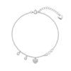 Sparkling Heart Charm Anklet