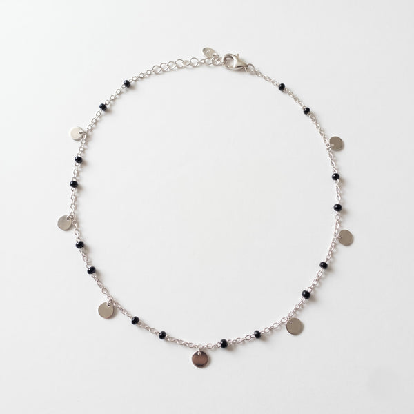 Shimmering Disc Coin Silver Anklet